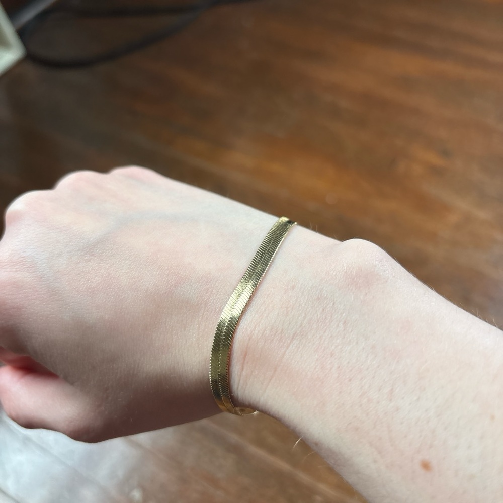 Herringbone Gold Plated Bracelet